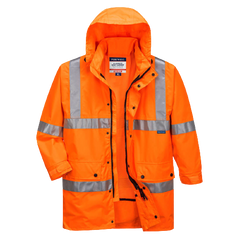 Portwest Argyle Full Hi-Vis Rain Jacket with Tape 2 Tone Work Safety MF306-KarWorkwear