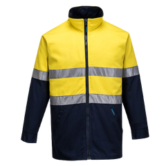 Portwest Hume 100% Cotton Drill Jacket 2 Tone Reflective Work Safety MJ998-KarWorkwear