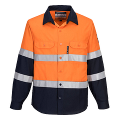 Portwest Mens Prime Mover Hi-Vis Work Shirt Long Sleeve Closed Front Taped FR04-KarWorkwear
