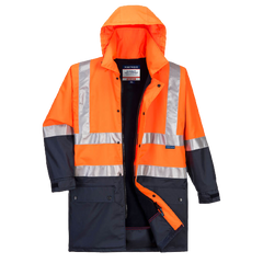 Portwest Fleece Lined Rain Jacket with Tape 2 Tone Reflective Work Safety MJ208-KarWorkwear