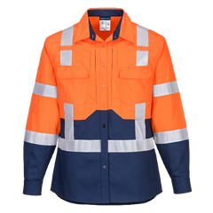 Portwest Ladies Hi-Vis Stretch Long Sleeve Shirt 2 Tone Reflective Safety LS502-KarWorkwear