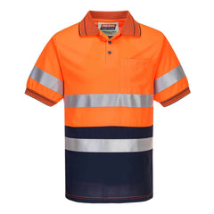 Portwest Mens Prime Mover Short Sleeve Micro Mesh Polo Taped Hi-Vis Work MP510-KarWorkwear