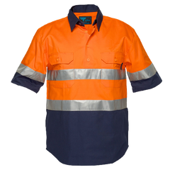 Portwest Hi-Vis Two Tone Regular Weight Short Sleeve Close Shirt Tape MC102-KarWorkwear