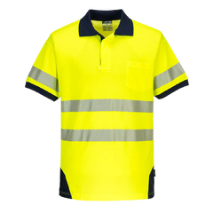 Portwest PW3 Hi-Vis Polo Shirt S/S Breathable 2 Tone Reflective Work Safety T182-KarWorkwear