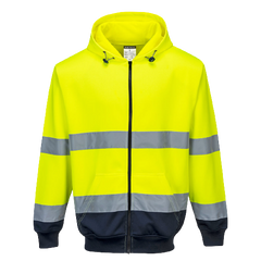 Portwest Two-Tone Zip Front Hoodie Warmth Reflective Tape Work Safety B317-KarWorkwear