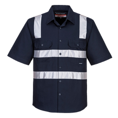 Portwest Brisbane Shirt, Short Sleeve, Regular Weight Reflective Work MS909-KarWorkwear