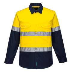 Portwest Mens Prime Mover Taped Hi-Vis Lightweight Long Sleeve Shirt Work MA801-KarWorkwear