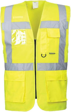 Berlin Executive Hi-Vis Vest Visibility Reflective Safety Security Work Top ANSI 2, Yellow, Medium