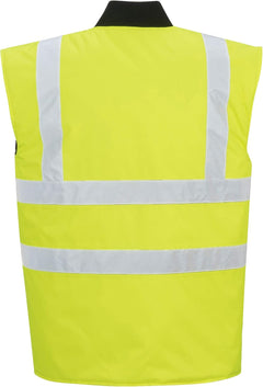 Hi-Vis Bodywarmer Viz Vest Top Work Wear Sleevless Gilet Safety Waistcoat ANSI 2, Yellow, Medium