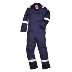 Bizweld Iona Coverall Overall Work Fire PPE Protective Wear Safety Boiler Suit ASTM NFPA ARC 2, Navy, Medium