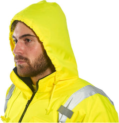 Hi-Vis Two-Tone Bomber Jacket Viz Insulated Safety Visability Work Wear Rain ANSI 3