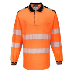 T184 Pw3 Hi-Vis Polo Shirt L/S-Yellow/Black-3Xl-KarWorkwear