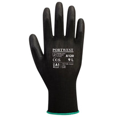 A120 Work Gloves PU Palm Dipped Abrasion and Tear Resistant Black, Xx-Large-KarWorkwear