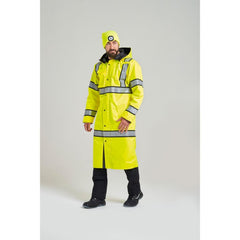 Hi-Vis Reversible Raincoat - UH447, Yellow/Black, XL