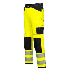 PW385 Women'S PW3 Durable Hi Vis Stretch Work Pants Yellow/Black, 34