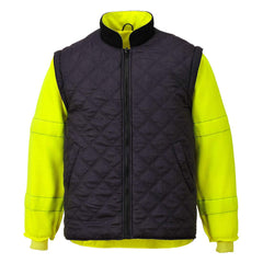 Hi-Vis 7In1 Jacket Viz Insulated Safety Visability Work Bomber Rain ANSI 3, Small Yellow