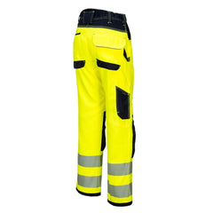 PW385 Women'S PW3 Durable Hi Vis Stretch Work Pants Yellow/Black, 32