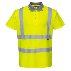 S477 Hi-Vis Short Sleeve Polo Shirt Yellow, Large-KarWorkwear