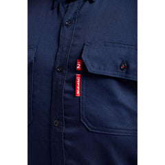FR89 Fire Resistant Safety Work Shirt in FR Bizflame 88/12 ASTM NFPA, Navy, Large