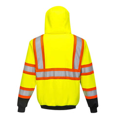 Kansas Zipped Hoodie Hi Vis Visability Safety Protective Work Wear Jumper ANSI 3, X Large