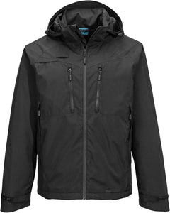 DX463 Men'S DX4 Waterproof Rain Jacket Hooded with Pockets All Black, 3X-Large