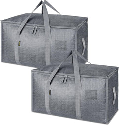 8-Pack Oversized Moving Bags with Reinforced Handles, Heavy-Duty Storage Tote for Clothes, Moving Supplies (Black, 8-Pack)