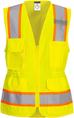 US392 Women'S Hi Vis Safety Work Vest with Reflective Tape Yellow, Xx-Large