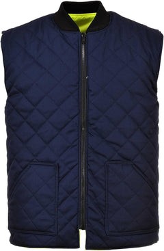 Hi-Vis Bodywarmer Viz Vest Top Work Wear Sleevless Gilet Safety Waistcoat ANSI 2, Yellow, Medium