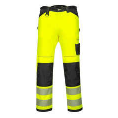 PW385 Women'S PW3 Durable Hi Vis Stretch Work Pants Yellow/Black, 32