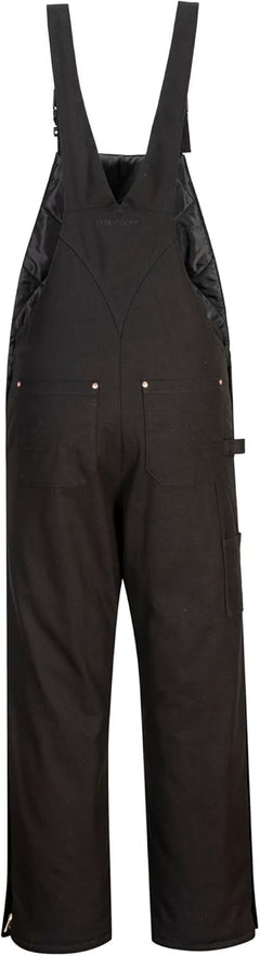 DC802 Men'S Duraduck Quilt Lined Workwear Bib and Brace Overalls Black, 3X-Large