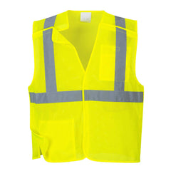 Economy Mesh Break-Away Vest Visibility Reflective Safety Security Work Top ANSI 2, X Large