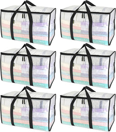 8-Pack Oversized Moving Bags with Reinforced Handles, Heavy-Duty Storage Tote for Clothes, Moving Supplies (Black, 8-Pack)