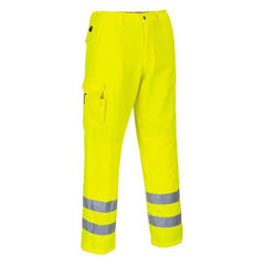 E046 Mens Reflective Hi-Vis Cargo Pants Yellow Tall, X-Large-KarWorkwear