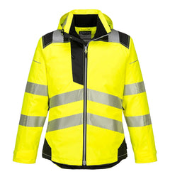 PW3 Hi-Vis Winter Jacket Work Safety Protective Reflective Waterproof Coat ANSI 3, Medium