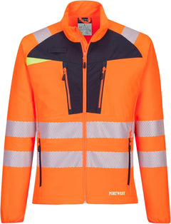DX481 Men'S Hi Vis Lightweight Work Jacket Mid Layer Stretch Reflective Full Zip Safety Utility Workwear