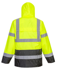 UH443 Classic Waterproof Rain Jacket in Reflective Contrast Hivis ANSI, X Large