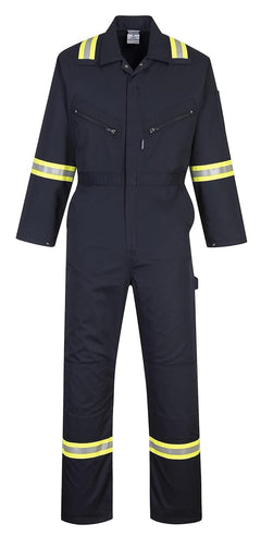 F128 Iona Xtra Reflective Coverall Navy, X-Large