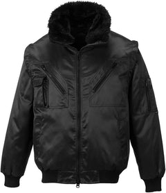 Pilot Jacket Bomber Work Wear Coat Heavyweight Aviator Protective Casual, Navy, Large
