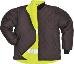 Hi-Vis 7In1 Jacket Viz Insulated Safety Visability Work Bomber Rain ANSI 3, XXL Yellow