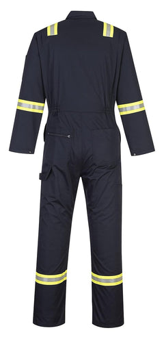 F128 Iona Xtra Reflective Coverall Navy, Small