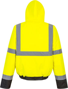 Hi-Vis Two-Tone Bomber Jacket Viz Insulated Safety Visability Work Wear Rain ANSI 3