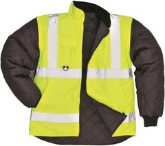 Hi-Vis 7In1 Jacket Viz Insulated Safety Visability Work Bomber Rain ANSI 3, XXL Yellow