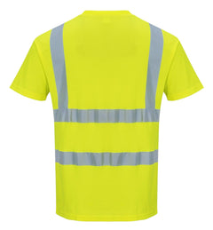 Hi-Vis T Shirt Viz Visibility Reflective Safety Work Wear Top ANSI 2, 6XL Yellow