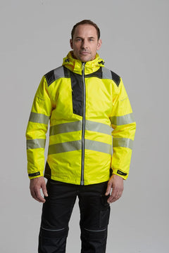 PW3 Hi-Vis Winter Jacket Work Safety Protective Reflective Waterproof Coat ANSI 3, Medium