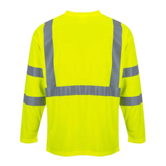 S191 Hi-Vis Long Sleeve Pocket T-Shirt Yellow Tall, Large