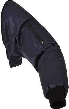 Pilot Jacket Bomber Work Wear Coat Heavyweight Aviator Protective Casual, Navy, Large
