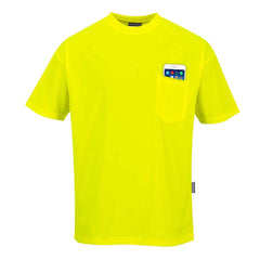 S578 Cotton Non ANSI Pocket Short Sleeve T-Shirt Yellow, Xx-Large