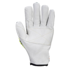 A745 anti Impact Safety Work Gloves - Premium Leather Cut Resistant and Impact Reducing Protective Work Gloves Grey, Medium