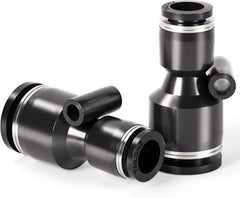 Black Straight 1/2 Inch Tube OD Push to Connect Tube Fittings Push Lock PU-1/2 (Pack of 2)