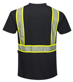 S396 Iona Short Sleeve Safety Work T Shirt with Hivis Reflective Tape, X Large